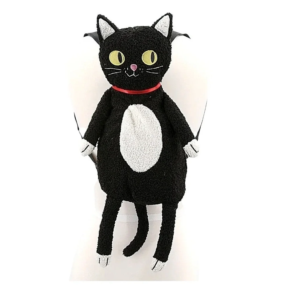 Spookyville Critters‎ Plush Furry Black Cat Backpack Adjustable Straps